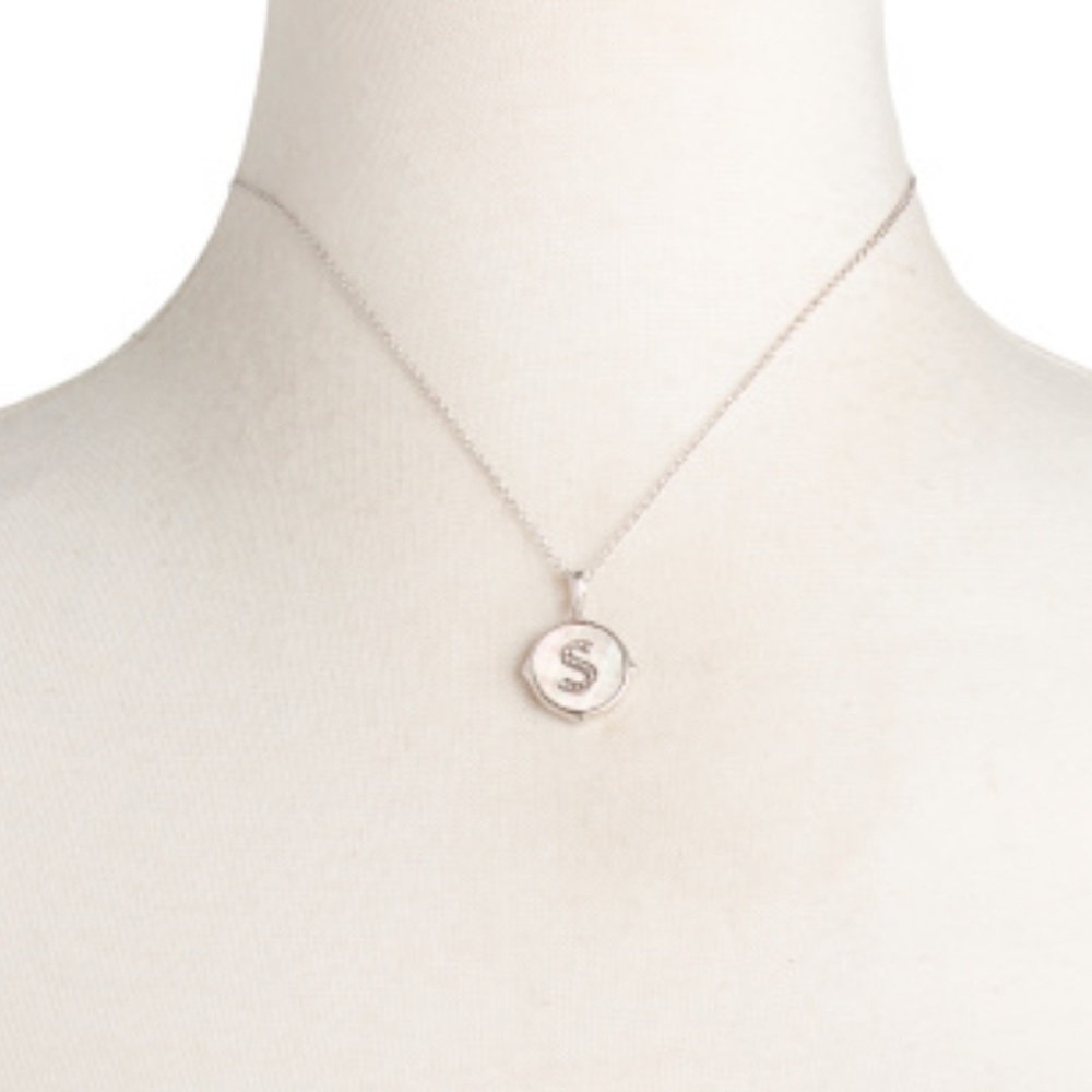 🩶Kendra Scott Silver & Mother of Pearl Reversible Initial Necklaces🩶